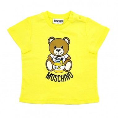 Moschino Kids T-SHIRT GIALLO - MOSCHINO KIDS MQM032-LAA03-Gi-moschino23