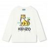 T-SHIRT LONG SLEEVES WITH PRINTING Cream - Kenzo