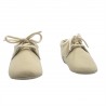 faux suede baby boy's lace shoes Ecru - Natura Pura
