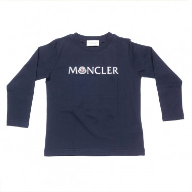 Moncler LS T-SHIRT Blue - Moncler Kids I29548D00006-778-Bl-moncler2324