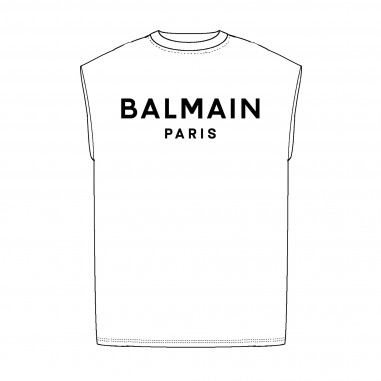 Balmain Kids T-SHIRT/TOP white/black - BALMAIN BU8R62Z1751100NE-Bi-balmain24