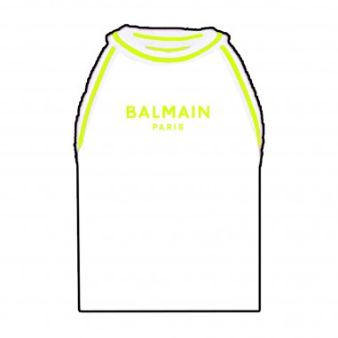 Balmain Kids T-SHIRT/TOP white/yellow - BALMAIN BU8C02Z0082100GL-Bi-balmain24