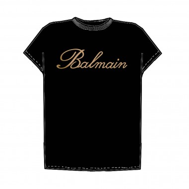 Balmain Kids T-SHIRT/TOP black/gold - BALMAIN BU8C21J0177930OR-Ne-balmain24