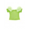 TOP CROPPED COSTINA+TULLE VERDE LIME - MONNALISA