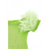 RIBBED+TULLE CROPPED TOP LIME GREEN - MONNALISA