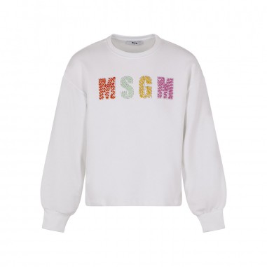 MSGM SWEATSHIRT GIRL WHITE - MSGM KIDS S4MSJGSW175001-BIANCO/WHITE-msgm24