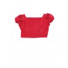TOP WITH ROUCHES JERSEY STRETCH RED - MONNALISA