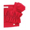 TOP CON ROUCHES JERSEY STRETCH ROSSO - MONNALISA