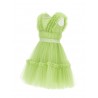 SILK TULLE HAND TIME PARTY DRESS LIME GREEN - MONNALISA