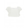TOP WITH ROUCHES JERSEY STRETCH CREAM - MONNALISA